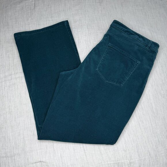 Coldwater Creek Women's Corduroy Pants Teal Bootcut Stretch Size 14 Natural Fit - Picture 15 of 15